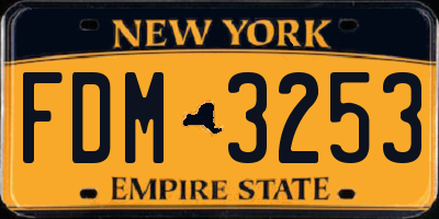 NY license plate FDM3253