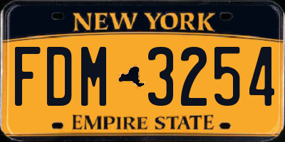 NY license plate FDM3254