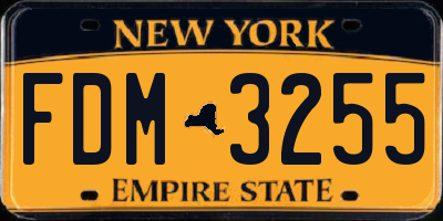 NY license plate FDM3255