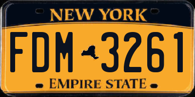 NY license plate FDM3261
