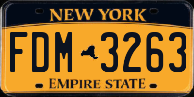 NY license plate FDM3263