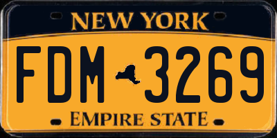NY license plate FDM3269