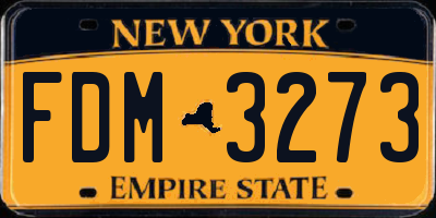 NY license plate FDM3273
