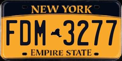 NY license plate FDM3277