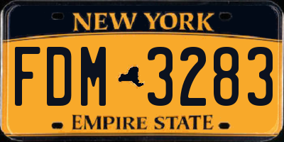 NY license plate FDM3283