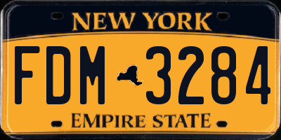 NY license plate FDM3284