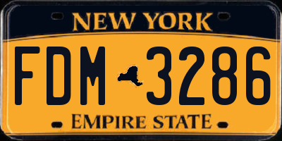 NY license plate FDM3286