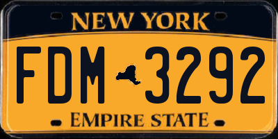 NY license plate FDM3292