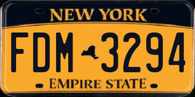 NY license plate FDM3294