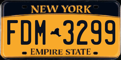 NY license plate FDM3299