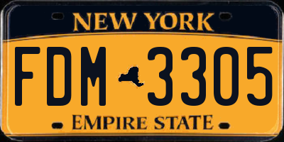 NY license plate FDM3305