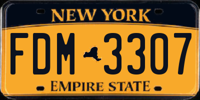 NY license plate FDM3307