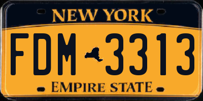 NY license plate FDM3313