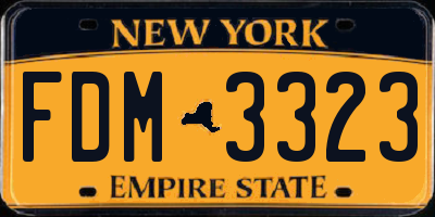 NY license plate FDM3323
