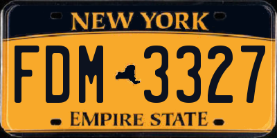 NY license plate FDM3327