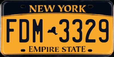 NY license plate FDM3329