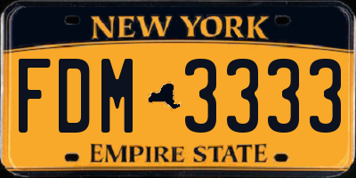 NY license plate FDM3333
