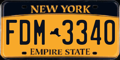 NY license plate FDM3340