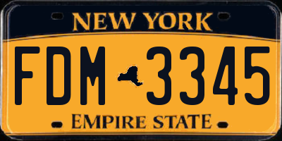 NY license plate FDM3345