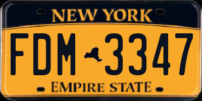 NY license plate FDM3347