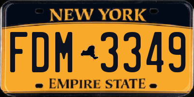 NY license plate FDM3349