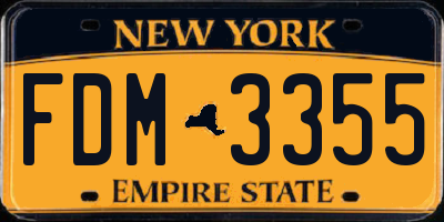 NY license plate FDM3355