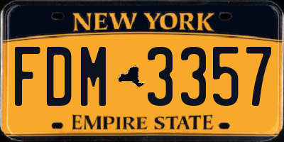 NY license plate FDM3357
