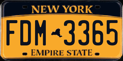 NY license plate FDM3365