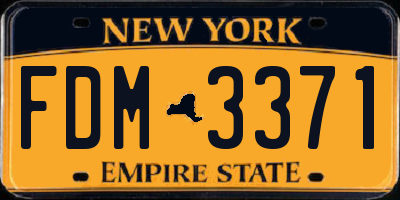 NY license plate FDM3371