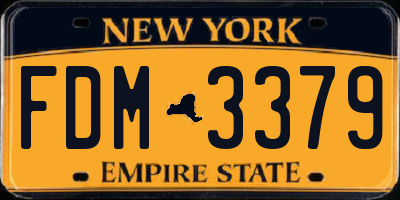NY license plate FDM3379