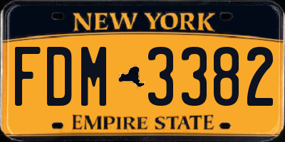 NY license plate FDM3382