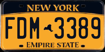 NY license plate FDM3389