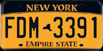 NY license plate FDM3391