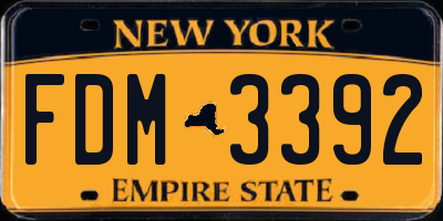 NY license plate FDM3392