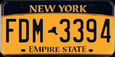 NY license plate FDM3394