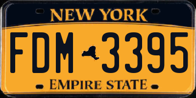 NY license plate FDM3395