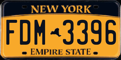 NY license plate FDM3396