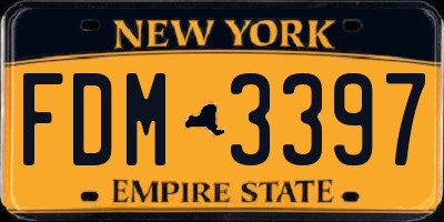 NY license plate FDM3397