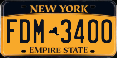 NY license plate FDM3400