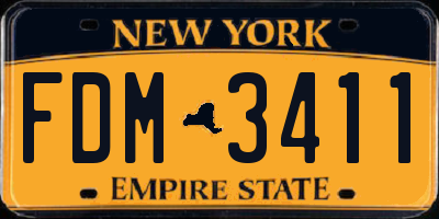 NY license plate FDM3411