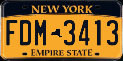NY license plate FDM3413