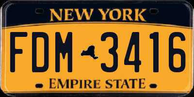 NY license plate FDM3416