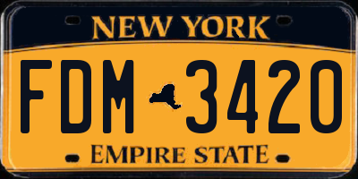 NY license plate FDM3420