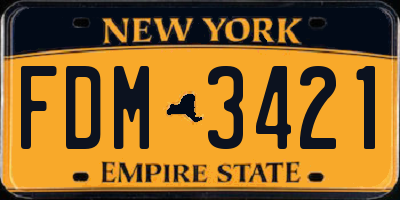 NY license plate FDM3421