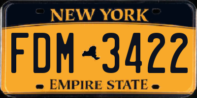 NY license plate FDM3422