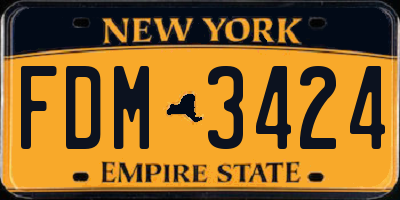 NY license plate FDM3424