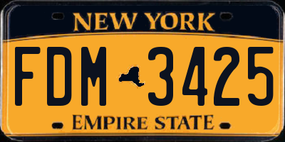 NY license plate FDM3425