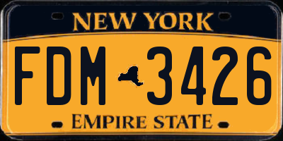 NY license plate FDM3426
