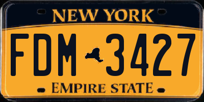 NY license plate FDM3427