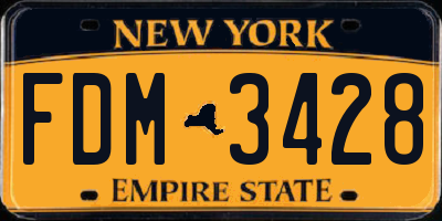 NY license plate FDM3428
